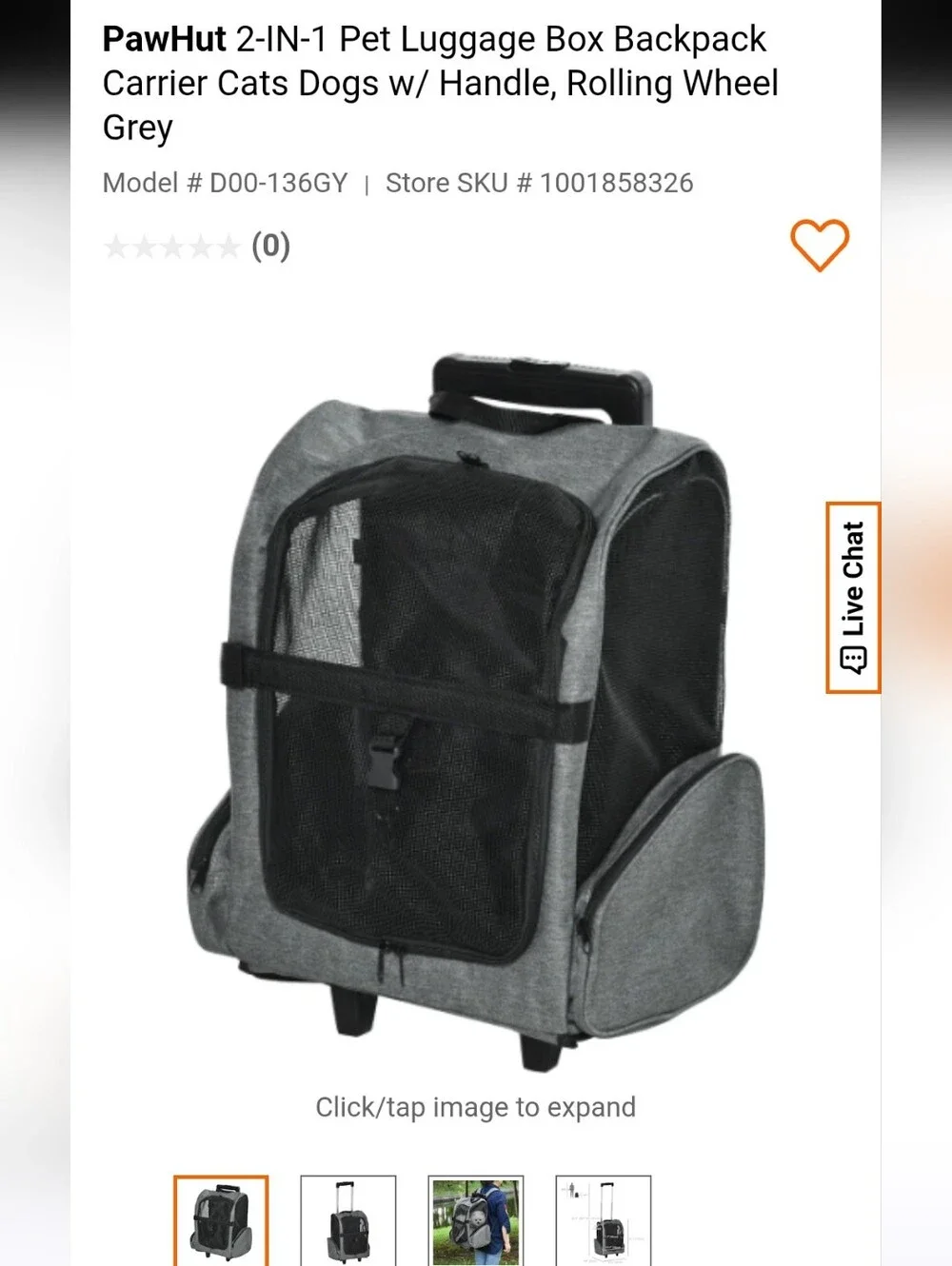 Gray Mesh Pet Carrier Rolling Backpack